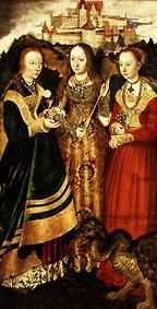 Katharinen altar ReTafel: The hll. Barbara, Ursula and Margaretha. from Lucas Cranach the Elder