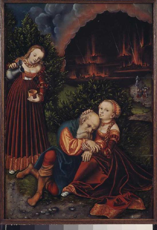 Loth and his daughters from Lucas Cranach the Elder