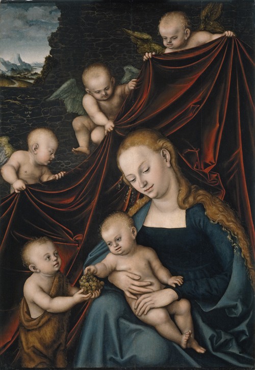 The Virgin and Child with Saint John and Angels from Lucas Cranach the Elder