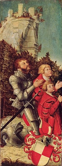 Portrait of a Knight with his two sons, c.1518-25 from Lucas Cranach the Elder