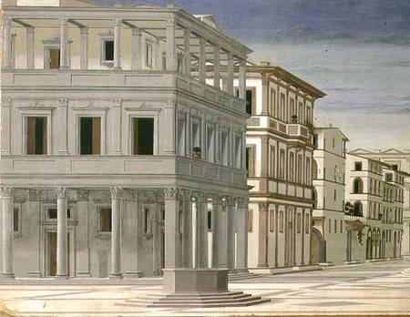 View of an Ideal City, or The City of God, probably painted by Piero della Francesca from Luciano Laurana