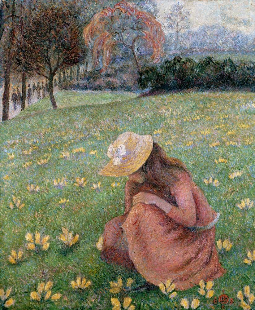 Spring landscape's crocus flourishing from Lucien Pissarro