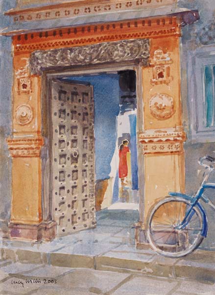 In the Old Town, Bhuj, 2003 (w/c on paper)  from Lucy Willis