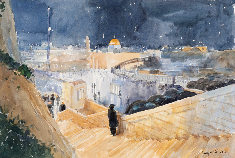 The Western Wall, Night, Jerusalem from Lucy Willis
