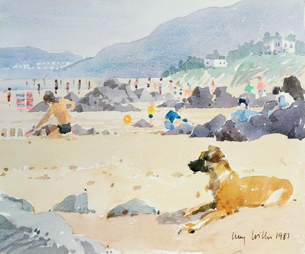 Dog on the Beach, Woolacombe, 1987 (w/c on paper)  from Lucy Willis