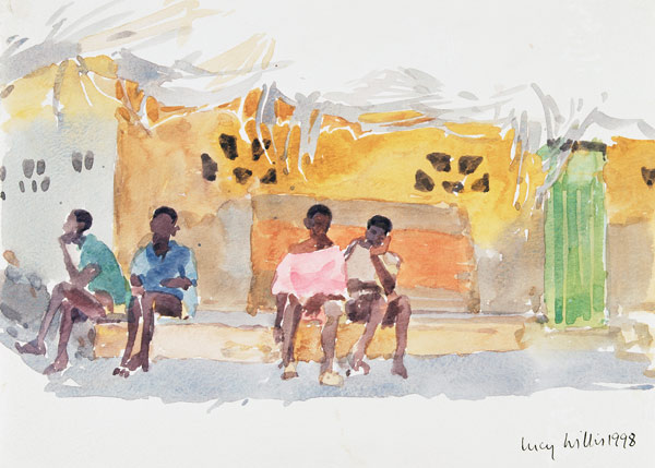Children Waiting, 1998 (w/c on paper)  from Lucy Willis