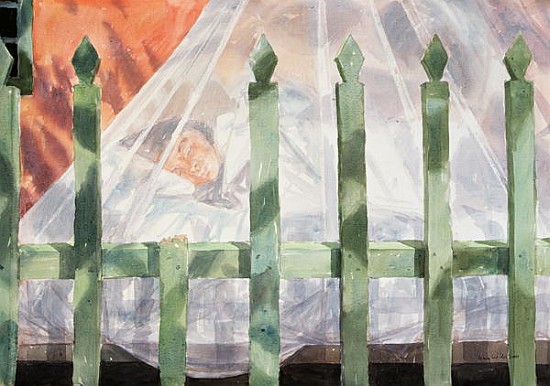 Sleeping in the Garden, Greece I, 2001 (w/c on paper)  from Lucy Willis