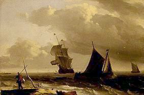 Troubled sea with ships from Ludolf Backhuyzen