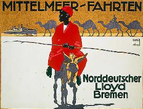 Advertising poster of North German Lloyd for Mediterranean cruises