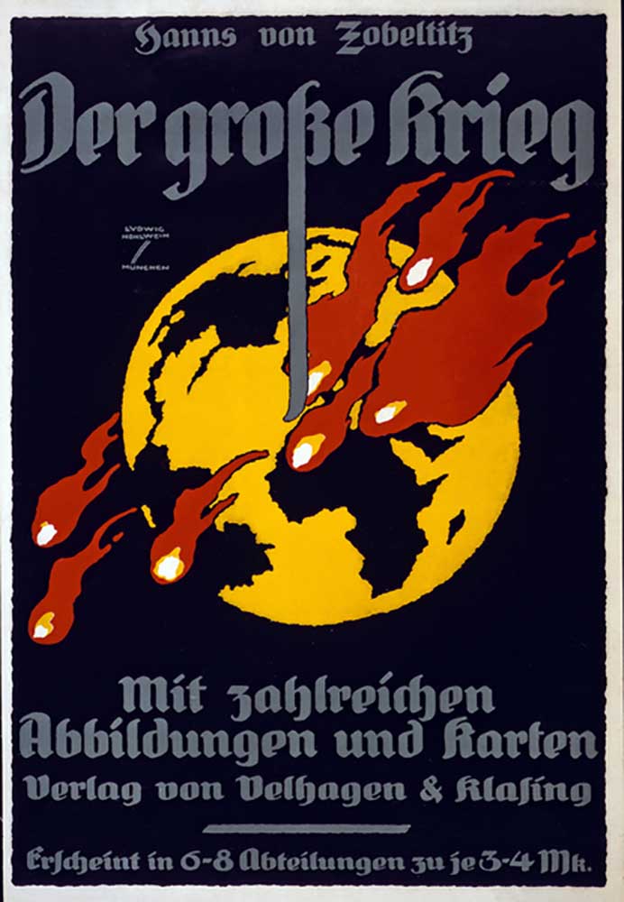 Advertisement for Der Grosse Krieg by Hanns von Zobeilitz, pub. 1916 from Ludwig Hohlwein