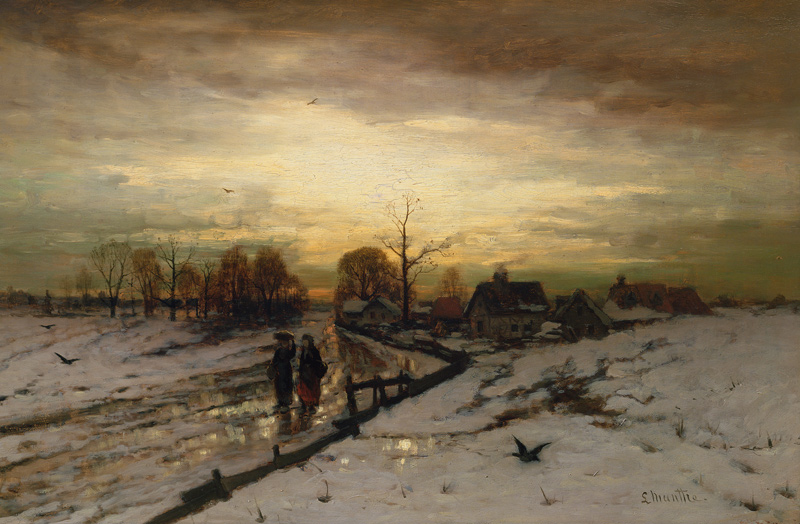 Snow Scene: Sunset from Ludwig Munthe