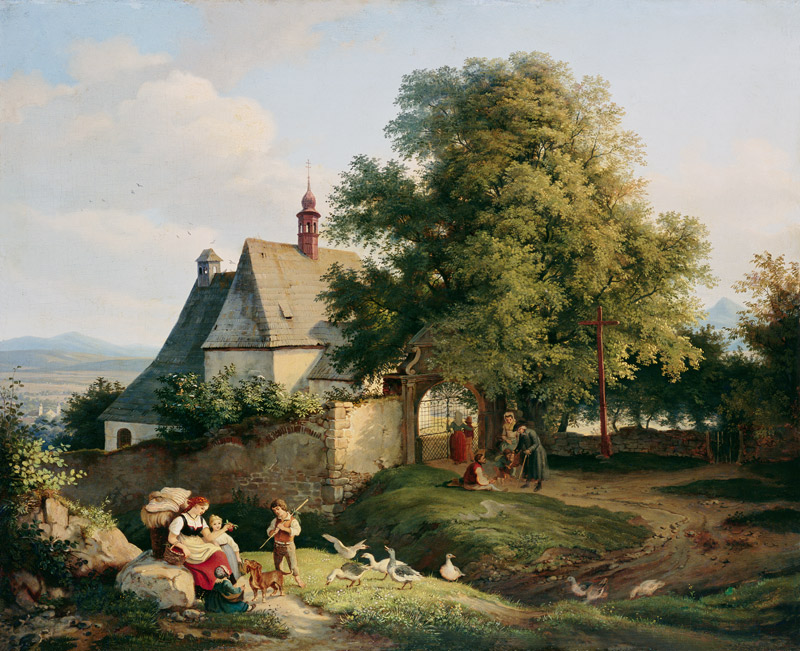 The church at Graupen in Bohemia from Ludwig Richter