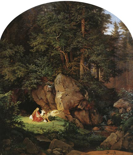 Genoveva in the Wood Clearing from Ludwig Richter