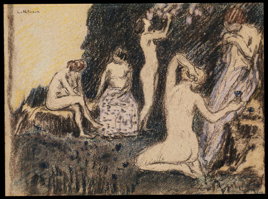 Landschaft mit fünf nackten Frauen from Ludwig von Hofmann