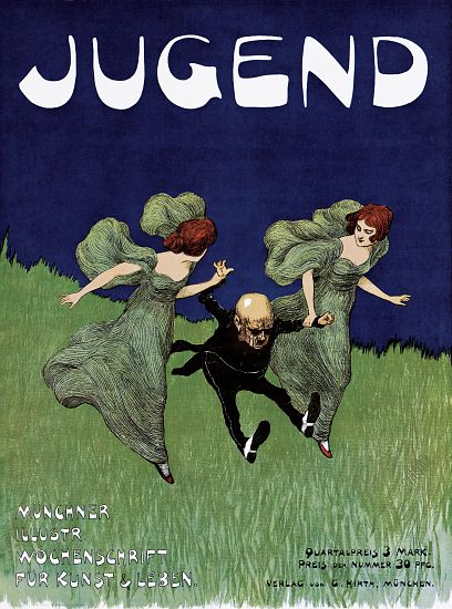 Poster advertising the 'Jugend' newspaper from Ludwig von Zumbusch
