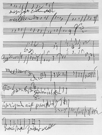 Handwritten musical score (ink on paper) from Ludwig van Beethoven