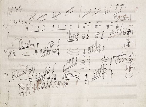 Score sheet of ''Moonlight Sonata'' from Ludwig van Beethoven