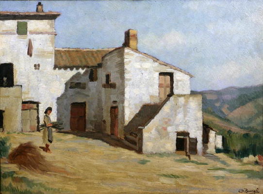Peasant woman on the farm (oil on canvas) from Luigi Zuccoli