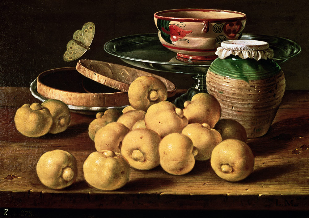 Still life with limes, jam pot and butterfly from Luis Egidio Melendez