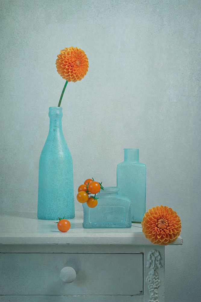 Orange Dahlia and Tomatoes from Lydia Jacobs