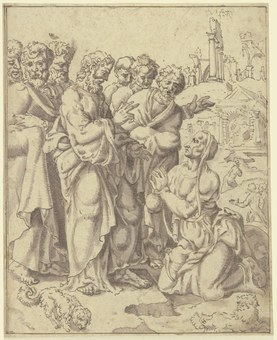 Christus und die blutflüssige Frau from Maarten van Heemskerck