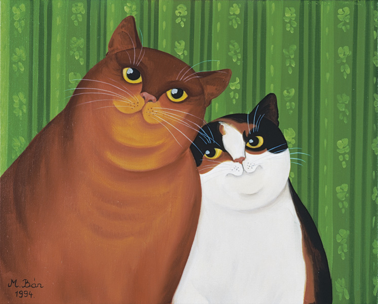 Moggies, 1994 (oil on canvas)  from Magdolna  Ban