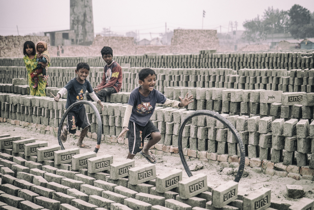 Children games at brickyard in Dhaka from Marcel Rebro