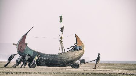 Barge Haulers on the Coxs Bazar