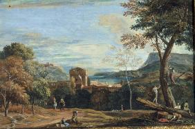 M.Ricci /Landscape w.Woodcutters/ c.1720