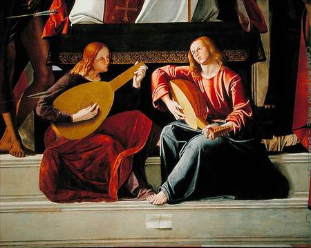 The angel musicians, from the altarpiece of Saint Ambrose from Marco Vivarini