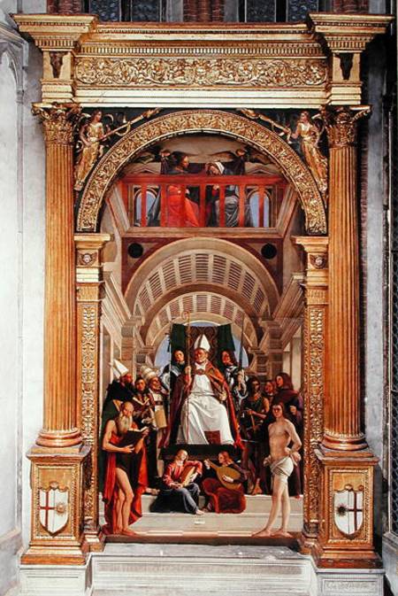 Saint Ambrose with saints from the Altarpiece of Saint Ambrose from Marco Vivarini