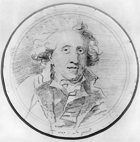 Portrait presumed to be Jean-Honore Fragonard (1732-1806) 1787 (pierre noire on paper) from Marguerite Gérard