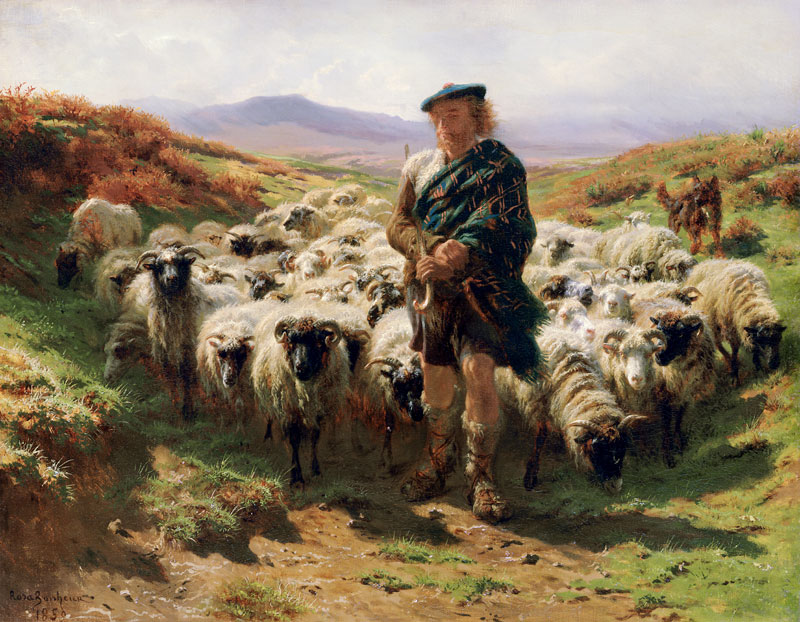 The Highland Shepherd, watercolour from Maria-Rosa Bonheur