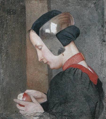 Portrait of a Lady Peeling an Apple from Marianne Stokes