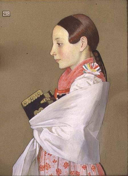 Young Girl of Menguszfalva going to Church from Marianne Stokes