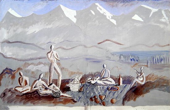 The Picnic, 1992 (gesso & pigments on paper)  from Marie  Hugo