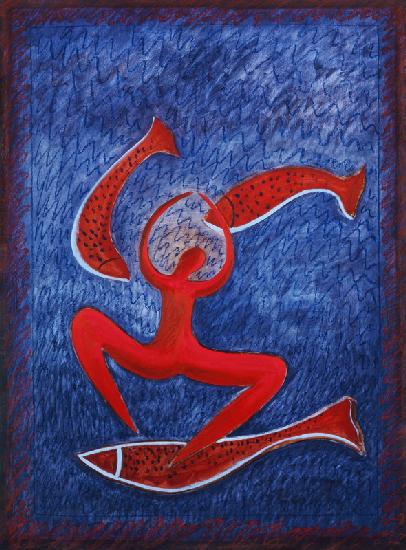 Charmeuese de Requins, 1991 (oil on paper) 