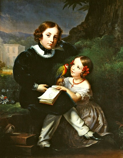 Portrait of the children of Pierre-Jean David d''Angers from Marie Eleonore Godefroid
