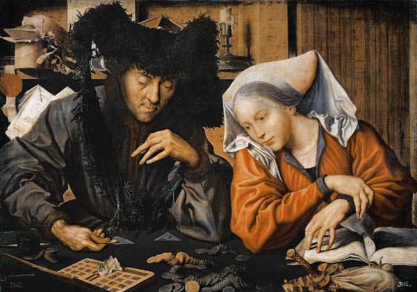 The coin changer and his wife. from Marinus Claeszon van Reymerswaele