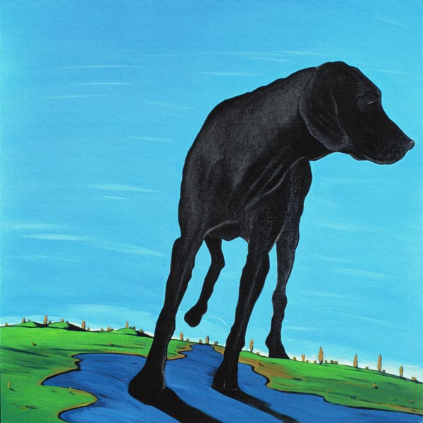 Joe''s Black Dog (new view), 2000 (acrylic on canvas)  from Marjorie  Weiss
