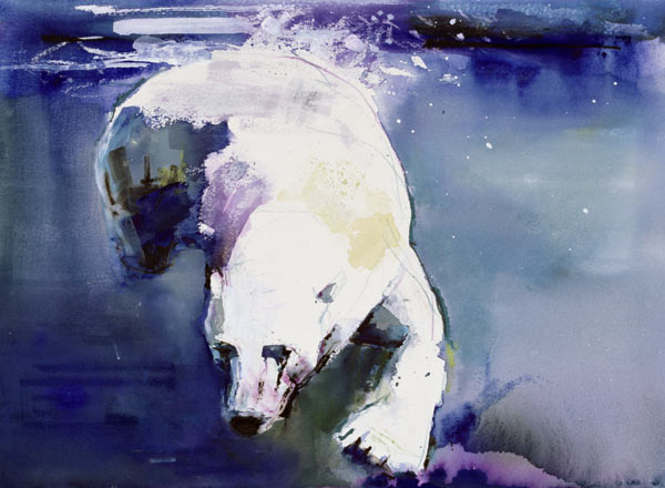 Underwater Bear, 1999 (mixed media on paper)  from Mark  Adlington