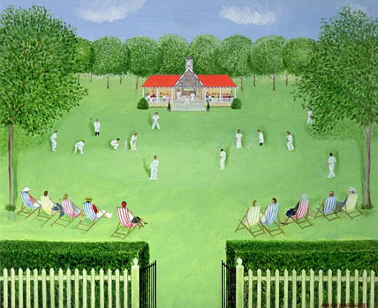 The Cricket Match, 1981 (oil on board)  from Mark  Baring