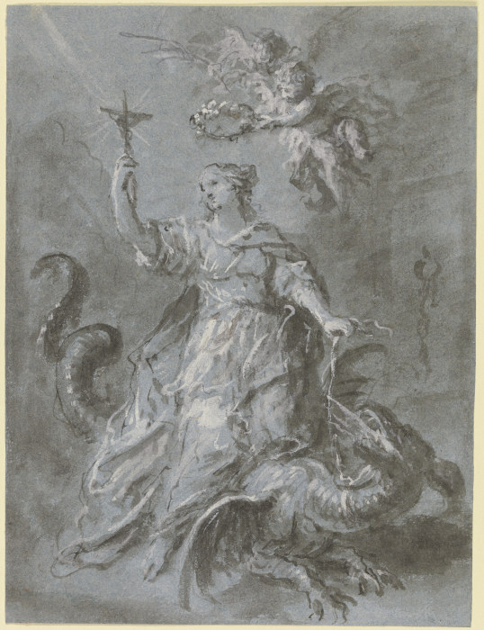 Die Heilige Margarethe auf dem Drachen, von zwei Engeln gekrönt from Martin Johann Schmidt gen. Kremser-Schmidt