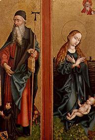 Two wings of the Orliac altar: St. Antonius and Maria, the child adoring.