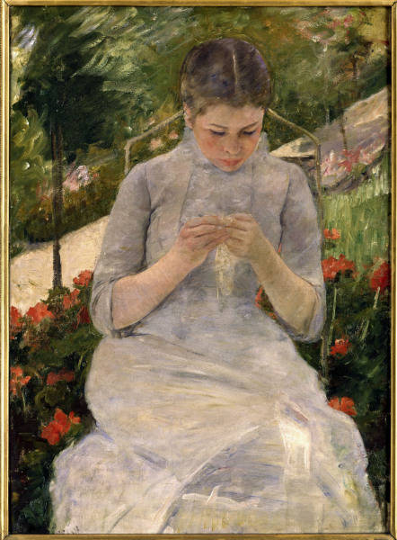 M.Cassatt / Young girl in garden / 1880 from Mary Cassatt