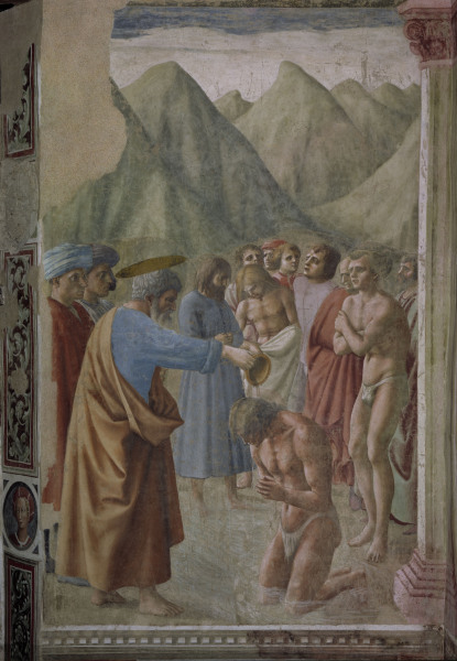 Peter baptises the Neophyte from Masaccio
