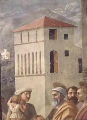 St. Peter Distributing the Common Goods of the Church, and the Death of Ananias (Detail of faces, in