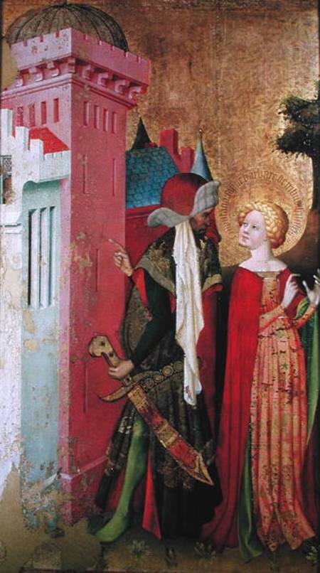 St. Barbara Locked in a Tower by her Father, from the St. Barbara Altarpiece from Master Francke