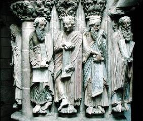 Detail of the Portico de la Gloria with the Old Testament prophets