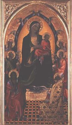 Madonna and Child with St. John the Baptist and St. Nicholas of Myra (tempera on panel)
